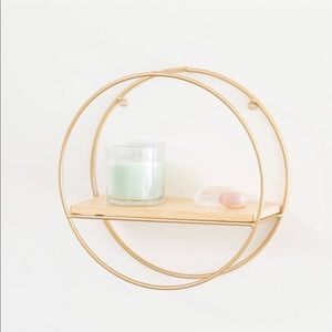 Short Stories Brushed Gold Circular Wall Shelf